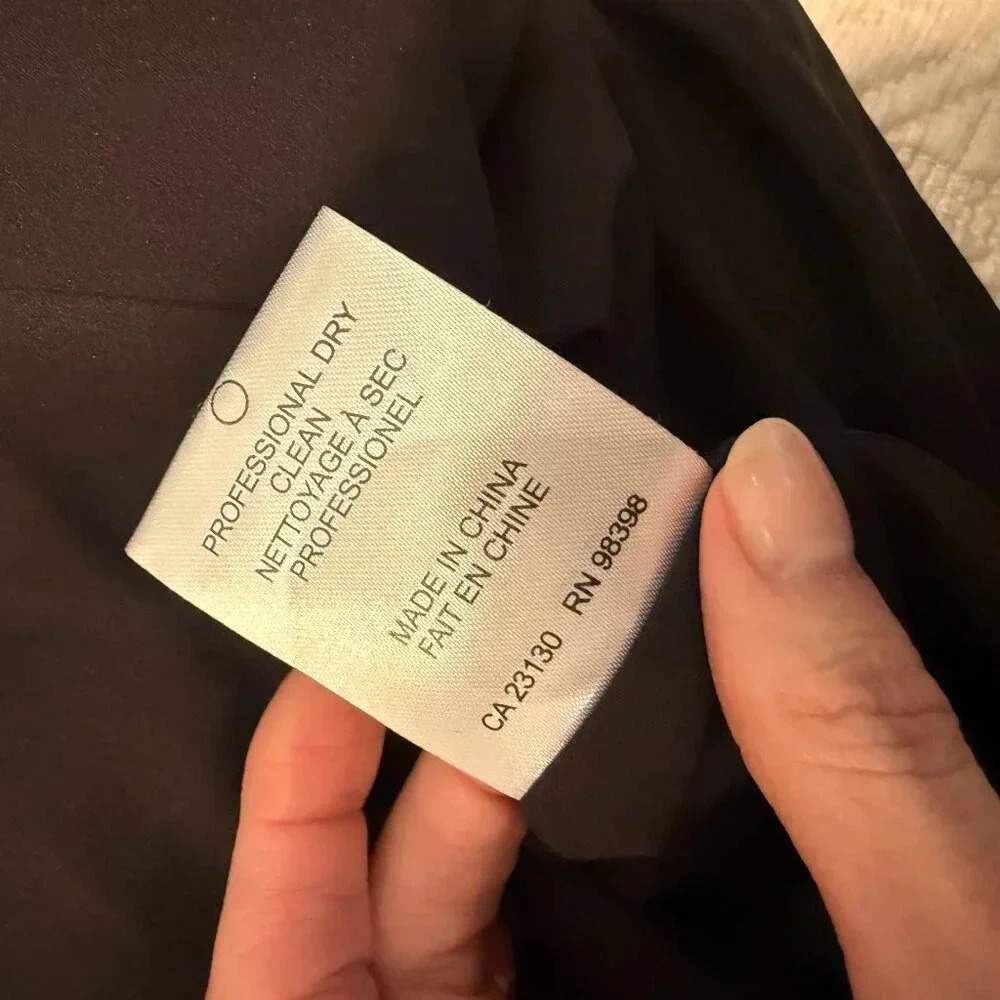 Black Square Neck Button Up  Long Sleeve Dress, Judith and Charles, US 4 - Picture 8 of 8